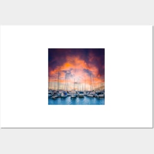 Australian Sailing - The Boat Harbour at Sunset Posters and Art